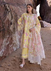 Flow By Crimson '25 | Who’s That Girl-D3 A | 3PC Embroidered Lawn Suit